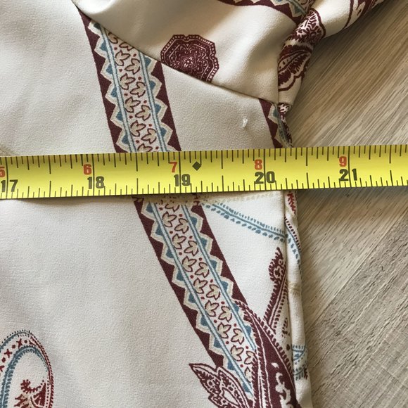 H&M Paisley Polyester 70's Vibe Button Down long sleeve sz 6 - Picture 8 of 13